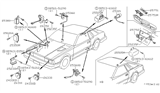 Diagram for Nissan Pulsar NX Door Jamb Switch - 25360-W2100