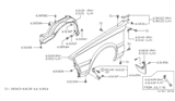 Diagram for 1981 Nissan 200SX Wheelhouse - 63880-N8200