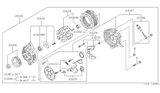 Diagram for 1996 Nissan Sentra Alternator Pulley - 23150-0M800