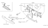 Diagram for 1995 Nissan Sentra Radiator Support - 62520-4B030