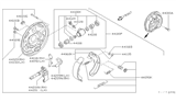 Diagram for 1997 Nissan 200SX Brake Backing Plate - 44020-4B000