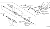 Diagram for 2008 Nissan Maxima Axle Shaft - 39100-7Y00A