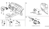 Diagram for Nissan Versa Wiper Switch - 25260-EE90A