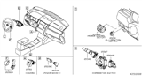 Diagram for 2008 Nissan Versa Wiper Switch - 25260-EE90A