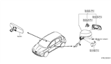 Diagram for Nissan Versa Car Mirror - 96365-EL10A