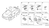 Diagram for 2011 Nissan Murano Power Window Switch - 25401-1GR0A