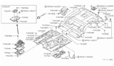 Diagram for 1994 Nissan Pathfinder Exhaust Heat Shield - 74750-73P00