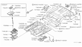 Diagram for 1993 Nissan Hardbody Pickup (D21) Exhaust Heat Shield - 74750-73P00