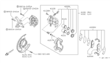 Diagram for 1989 Nissan Pathfinder Brake Caliper - 41001-09G05