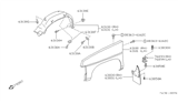 Diagram for 1992 Nissan Pathfinder Fender - 63112-61G30