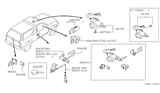 Diagram for 1995 Nissan Pathfinder Door Lock Cylinder - 80600-61G87