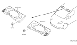 Diagram for 2015 Nissan NV Sun Visor - 96401-9SA0C