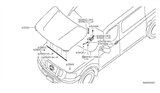 Diagram for Nissan NV Hood Hinge - 65401-1PA0A