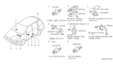 Diagram for 1989 Nissan Axxess Power Window Switch - 25411-30R00