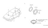 Diagram for 1993 Nissan Axxess Car Speakers - 28156-32R00