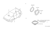 Diagram for 1989 Nissan Axxess Car Speakers - 28156-32R00