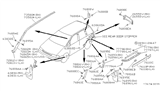 Diagram for Nissan Axxess Grille - 76808-30R00