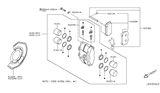 Diagram for Nissan 350Z Brake Caliper Repair Kit - 41121-12U00