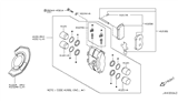 Diagram for 2005 Nissan 350Z Brake Caliper Piston - 41121-12U00