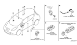 Diagram for 2011 Nissan Leaf Power Window Switch - 25401-3NA0B