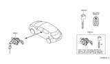 Diagram for 2012 Nissan Leaf Ignition Lock Cylinder - 99810-3NA0A