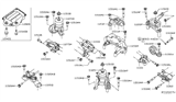 Diagram for Nissan Pathfinder Motor And Transmission Mount - 11332-3TS0A