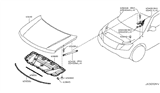 Diagram for Nissan Armada Hood Hinge - 65401-1LA0A