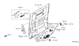 Diagram for 2020 Nissan NV Rear Passenger Door Handle Latch - 82500-9JJ2C