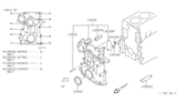 Diagram for 1994 Nissan Hardbody Pickup (D21) Timing Cover - 13502-40F11