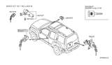 Diagram for 2006 Nissan Xterra Door Lock Cylinder - 90600-EA000