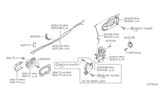 Diagram for 2005 Nissan Sentra Rear Passenger Door Handle Latch - 82540-4Z000