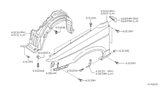 Diagram for Nissan Sentra Wheelhouse - 63843-4Z700