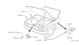 Diagram for 1992 Nissan Pathfinder Hood Latch - 65601-01G00