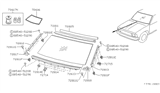 Diagram for 1990 Nissan Hardbody Pickup (D21) Windshield - 72712-S3900