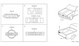 Diagram for 1993 Nissan Hardbody Pickup (D21) Emblem - 65892-55G00