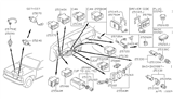 Diagram for 1987 Nissan Hardbody Pickup (D21) Hazard Warning Switch - 25290-01G00