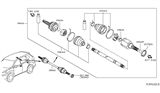 Diagram for 2016 Nissan Rogue Axle Shaft - 39600-4BA0A