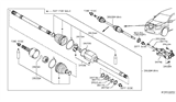 Diagram for 2017 Nissan Rogue Axle Shaft - 39100-4BA6A