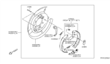 Diagram for Nissan Rogue Brake Backing Plate - 44000-4CU1A