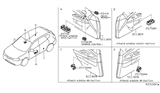 Diagram for 2015 Nissan Rogue Power Window Switch - 25411-1KL5C