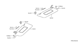 Diagram for 2017 Nissan Rogue Sun Visor - 96400-4BA3E