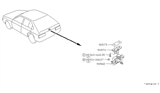 Diagram for 1984 Nissan Pulsar NX Rear Door Striker - 90570-01M00