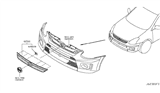 Diagram for Nissan Grille - 62310-1VK0A