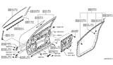 Diagram for Nissan Rogue Door Moldings - 80821-JM70A