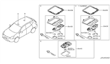 Diagram for 2011 Nissan Rogue Dome Light - 26430-JN20A