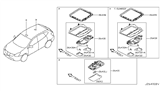 Diagram for 2014 Nissan Rogue Dome Light - 26430-1VX1A