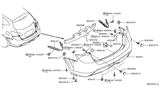 Diagram for Nissan Rogue Bumper - H5022-1A41H