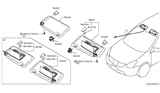 Diagram for 2010 Nissan Rogue Sun Visor - 96401-1VK1A