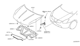 Diagram for Nissan Rogue Hood Hinge - 65400-JM00A