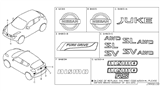 Diagram for 2011 Nissan Rogue Emblem - 84896-1VK0A